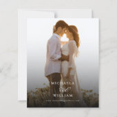 Modernes Calligrafy Foto Budget Hochzeitseinladung (Rückseite)