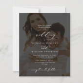 Modernes Calligrafy Foto Budget Hochzeitseinladung (Vorderseite)