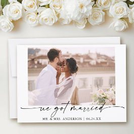 Modernes Calligrafy Ink Pen Foto Wedding Ankündigung