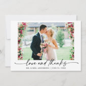 Modernes Calligrafy Ink Pen Liebe Wedding Foto Dankeskarte (Vorderseite)