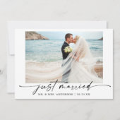 Modernes Calligrafy Ink Pen Script Foto Wedding Ankündigung (Vorderseite)