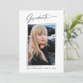 Modernes Calligrafy Ink Script Graduate Foto Ankündigung (Stehend Vorderseite)