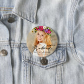 Modernes Calligrafy Ink Script Graduate Foto Button (Beispiel)