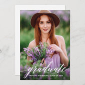 Modernes Calligrafy Script Graduate Foto Ankündigung (Vorne/Hinten)