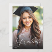 Modernes Calligrafy Script Graduation Party Foto Einladung (Rückseite)