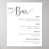 Modernes Calligrafy Wedding Bar Menu Sign Poster (Vorne)