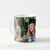 Modernes Calligraph Custom 3 Foto Einfaches Abschl Kaffeetasse (Vorderseite Links)