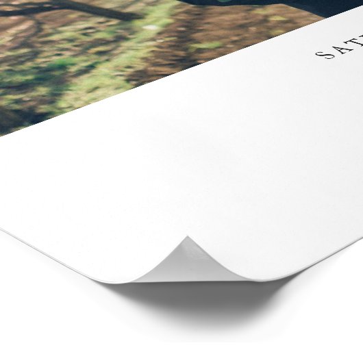 Modernes Calligraphie-Foto Hochzeitsempfang Poster (Ecke)