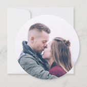 Modernes Calligraphie Round Circle Dusty Rose Foto Save The Date (Rückseite)