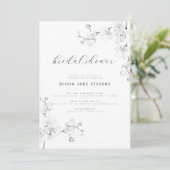 Modernes Calligraphisches Weißorchids-Brautparty Einladung (Stehend Vorderseite)