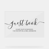 Modernes Calligraphy Design Gästebuchzeichen Acrylschild (Vorderseite)