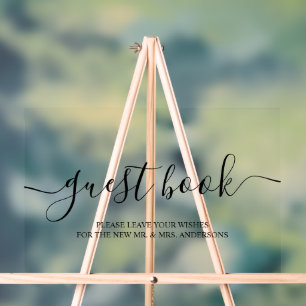 Modernes Calligraphy Design Gästebuchzeichen Acrylschild