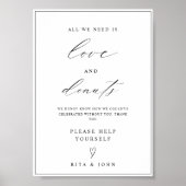 Modernes Calligraphy Dunot Bar Wedding Cake Sign Poster (Vorne)