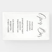 Modernes Calligraphy Fabric Bar Menu Wedding Sign Banner (Horizontal)