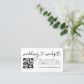 Modernes Calligraphy Heart Wedding Website QR Foto Begleitkarte (Stehend Vorderseite)