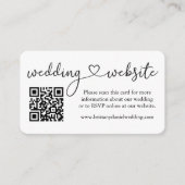 Modernes Calligraphy Heart Wedding Website QR Foto Begleitkarte (Vorderseite)