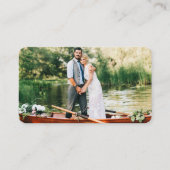 Modernes Calligraphy Heart Wedding Website QR Foto Begleitkarte (Rückseite)