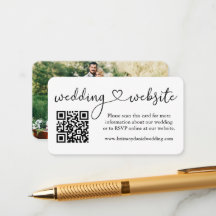 Modernes Calligraphy Heart Wedding Website QR Foto