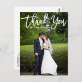 Modernes Calligraphy Overlay Foto Hochzeit Vielen Postkarte (Vorne/Hinten)