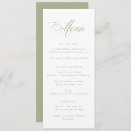 Modernes Calligraphy Script Sage Green Wedding Men Menükarte