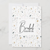 Modernes Calligraphy Terrazzo Brautparty Einladung (Rückseite)