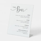 Modernes Calligraphy Wedding Bar Menu Sockelschild (Vorderseite)
