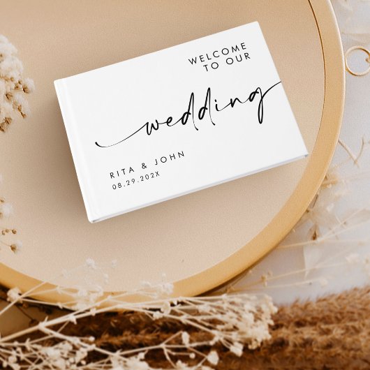 Modernes Calligraphy Wedding Foil Guestbook Gästebuch