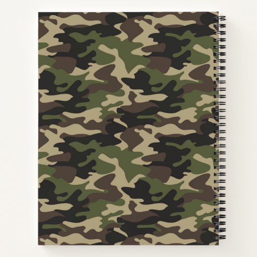 Modernes Camouflage Muster Name Schwarz Notizblock (Rückseite)