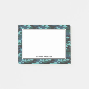 Modernes Camouflage-Muster Name Schwarze Post-it-N Post-it Klebezettel