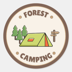Modernes Campen Outdoor-Abenteuer Abenteuer Runder Aufkleber