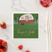 Modernes Camping für Vintage Camper Brautparty Serviette (Beispiel)