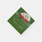 Modernes Camping für Vintage Camper Brautparty Serviette (Ecke)