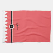 Modernes Carmine Red Holiday Monogram Geschirrtuch (Horizontal)