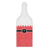 Modernes Carmine Red Holiday Monogram Schneidebrett (Vorderseite)
