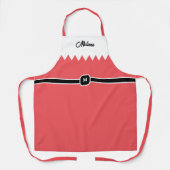 Modernes Carmine Red Holiday Monogram Schürze (Vorderseite)