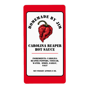 Modernes Carolina Sensenmann Pepper Hot Sauce Labe