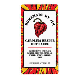 Modernes Carolina Sensenmann Pepper Hot Sauce Labe