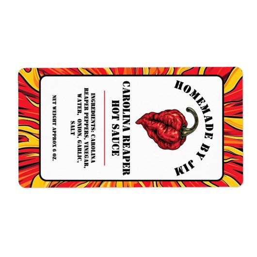 Modernes Carolina Sensenmann Pepper Hot Sauce Labe (Vorne)