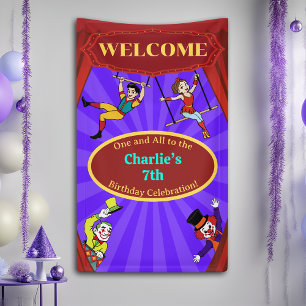 Modernes Cartoon Circus Begrüßungsbanner Banner
