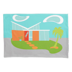 Modernes Cartoon Haus Pillowcase aus dem Mittelalt Kissenbezug