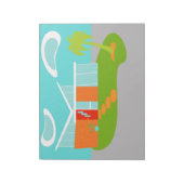 Modernes Cartoon House Notepad im Mittelalter Notizblock (Rotiert)