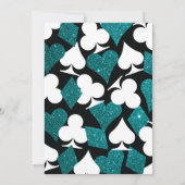 Modernes Casino Aquamariner Glitzer Einladung Hoch (Rückseite)