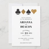 Modernes Casino Gold Glitzer Einladung zur Hochzei (Vorderseite)