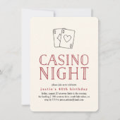 Modernes Casino Party Einladung (Vorderseite)