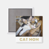 Modernes Cat Mama Foto Magnet (Vorderseite/Rückseite)