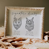 Modernes Cat Signature Drinks Hochzeitstiefel Bar Poster