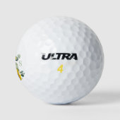 Modernes Cat Sunflower Monogram Golfball (Logo)