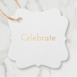 Modernes Celebrate Gold Geschenkanhänger