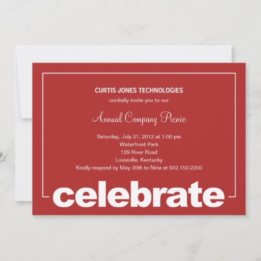 Modernes Celebration Corporate/Business Party Invi Einladung (Vorderseite)