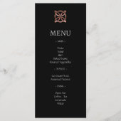 Modernes Celtic Knot Rose Gold Wedding Menu Menükarte (Vorderseite)